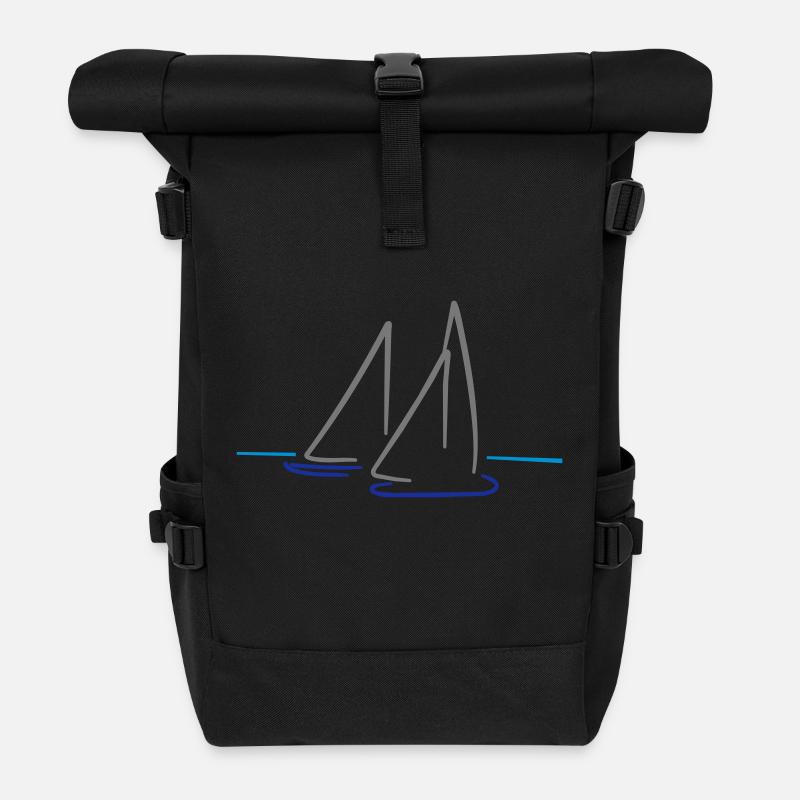 sailing - Roll Top Backpack - black
