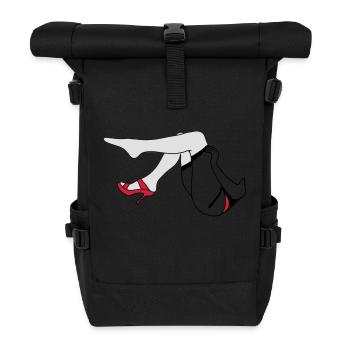 Frau Beine_d1 - Rolltop Rucksack - Schwarz - Vorne