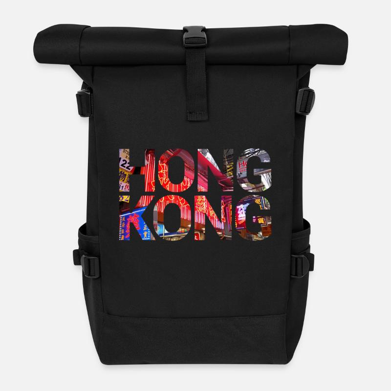 Hongkong - Rolltop Rucksack - Schwarz