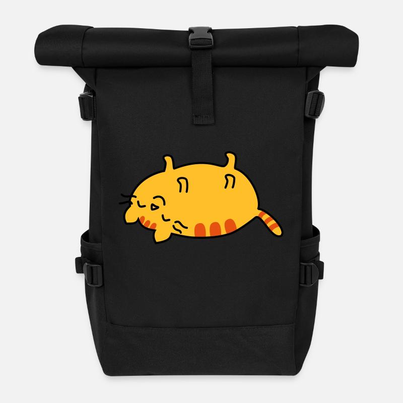 lazy cat - Rolltop Rucksack - Schwarz