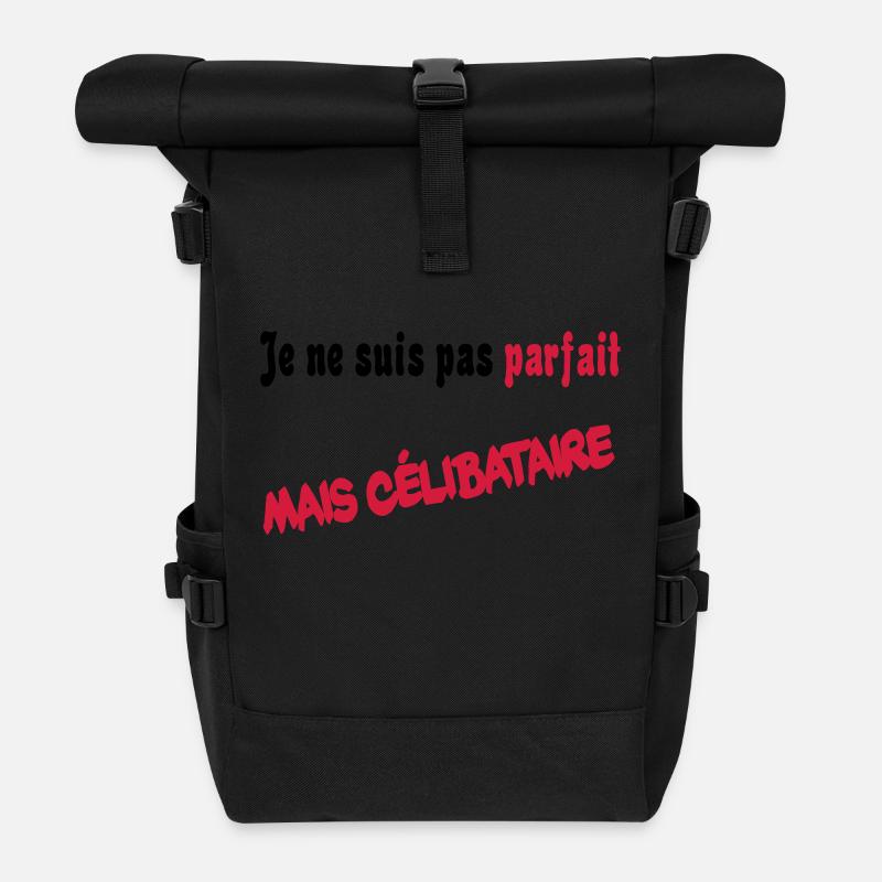 Je ne suis pas parfait mais celibataire - Rolltop Rucksack - Schwarz