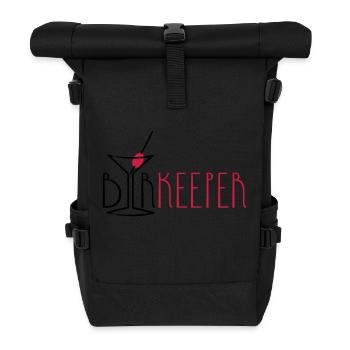barkeeper (cocktail glass, 2c) - Rolltop Rucksack - Schwarz - Vorne