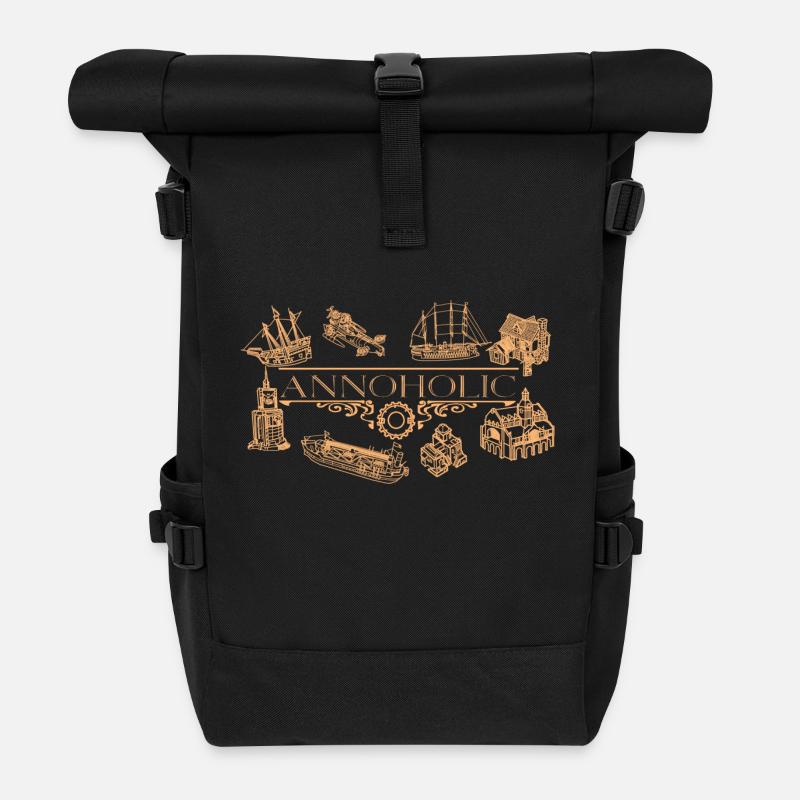 Annoholic - Rolltop Rucksack - Schwarz
