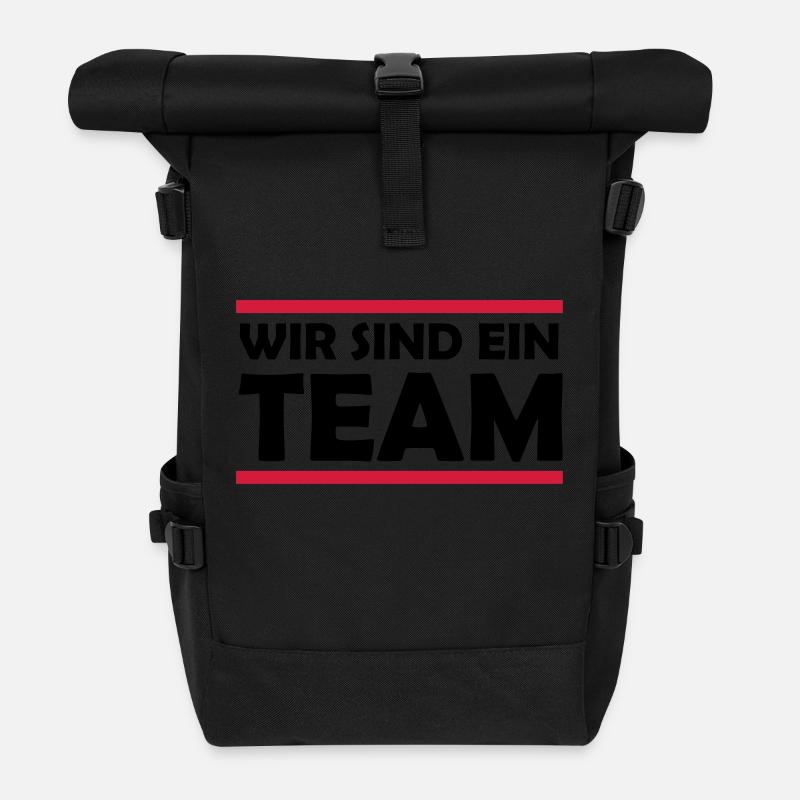 wir_sind_ein_team_02 - Rolltop Rucksack - Schwarz
