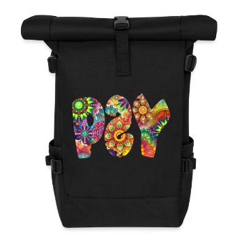Psy Trance - Rolltop Rucksack - Schwarz - Vorne