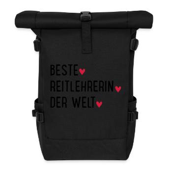 Beste Reitlehrerin der Welt - Rolltop Rucksack - Schwarz - Vorne