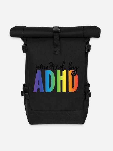 PoweredByADHS - Rolltop Rucksack - Schwarz