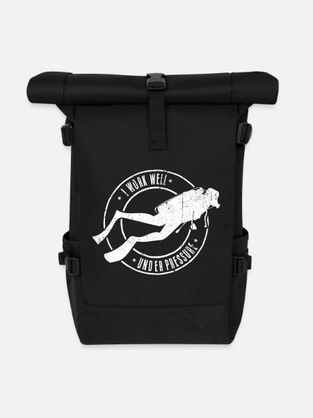 Deep Dive Diver Emblem - Rolltop Rucksack - Schwarz