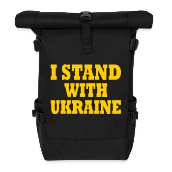 I stand with ukraine - Roll Top Backpack - black - Front