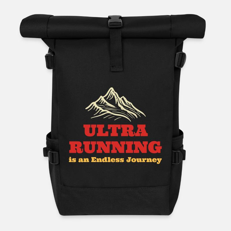 Ultra Running ist ein endloser Journe - Rolltop Rucksack - Schwarz