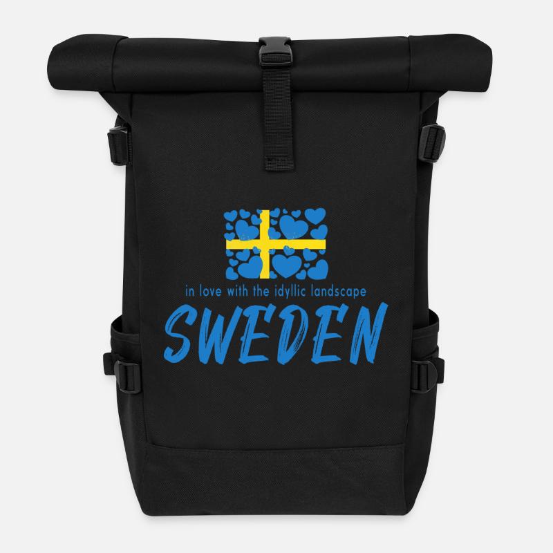 Sweden Sverige Schweden - Rolltop Rucksack - Schwarz
