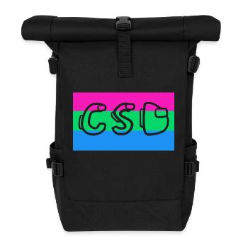 polysexuell pride flag csd - Rolltop Rucksack - Schwarz - Vorne