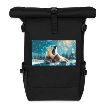 Niedliche Tiere chillen – Eisbär - Rolltop Rucksack - Schwarz - Vorne
