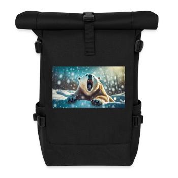 Niedliche Tiere chillen – Eisbär - Rolltop Rucksack - Schwarz - Vorne