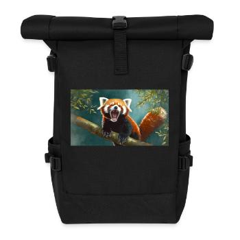 Niedliche Tiere chillen – Roter Panda - Rolltop Rucksack - Schwarz - Vorne