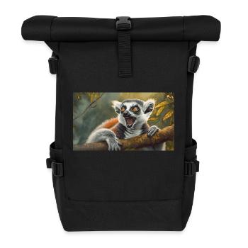 Niedliche Tiere chillen – Kattis - Rolltop Rucksack - Schwarz - Vorne