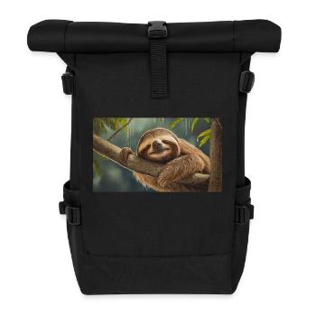 Niedliche Tiere chillen – Faultier - Rolltop Rucksack - Schwarz - Vorne