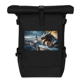 Gargoyle with an evil smile monster dark horror - Roll Top Backpack - black - Front