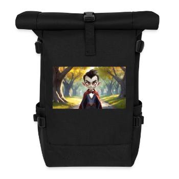Vampire - Junge niedliche kleine Monster - Rolltop Rucksack - Schwarz - Vorne