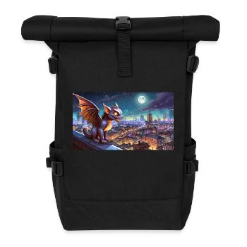 Gargoyle - junge, niedliche kleine Monster - Rolltop Rucksack - Schwarz - Vorne