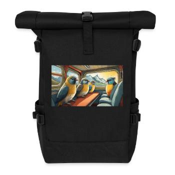 Pun ambiguous expression Zugvögel migratory birds - Roll Top Backpack - black - Front