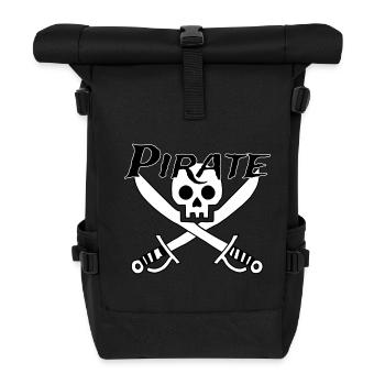 Pirate - Totenschädel - Rolltop Rucksack - Schwarz - Vorne