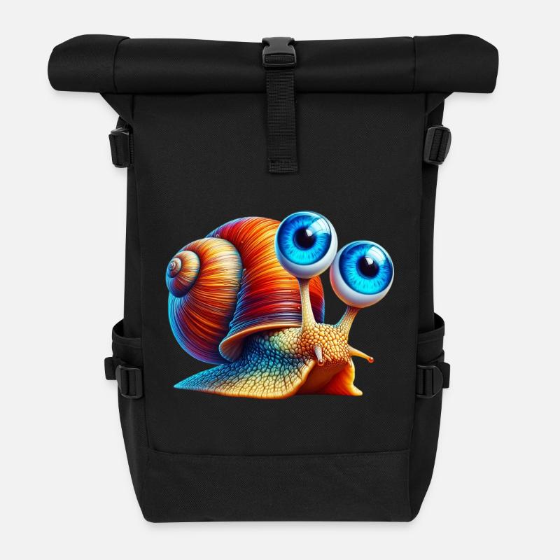 Schnecke - Rolltop Rucksack - Schwarz
