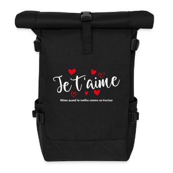 T'aime Je T'aime / I Love You / I Love You 23 T-shirt - Roll Top Backpack - black - Front