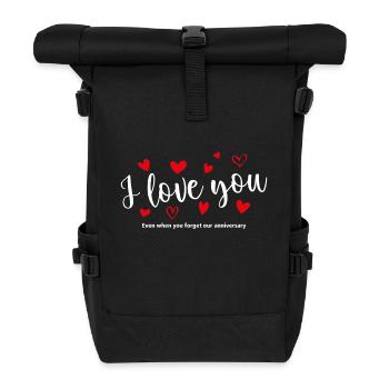 I Love You / Je T'aime T-shirt 22 - Roll Top Backpack - black - Front