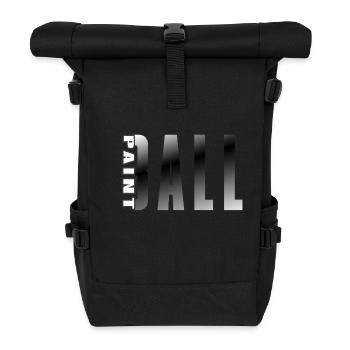 Logo de paintball, fusée métallique stylisée - Sac à dos roll top - noir - Devant