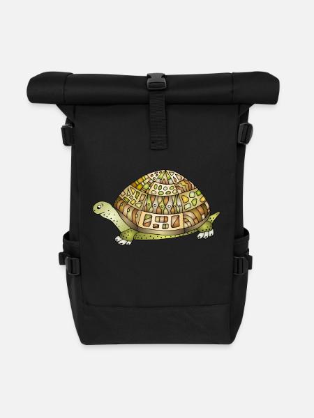 Schildkröte - Rolltop Rucksack - Schwarz