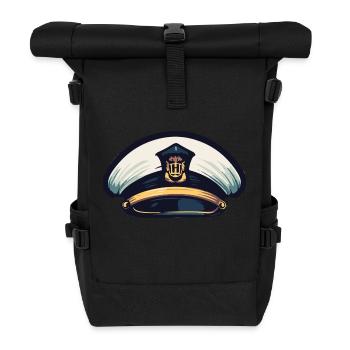 Captain Matrose Mütze - Rolltop Rucksack - Schwarz - Vorne
