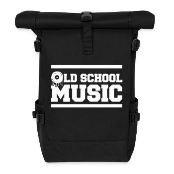 Old School Music - Rolltop Rucksack - Schwarz - Vorne