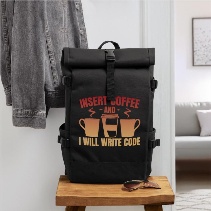 Jetez du café et écrivez du code Sac à dos roll top