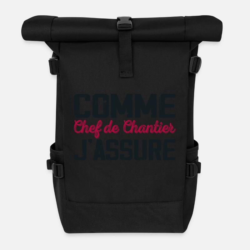 Comme Chef de chantier Cadeau humour - Sac à dos roll top - noir