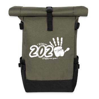 Welcome 2025 - Roll Top Backpack - olive/black - Front