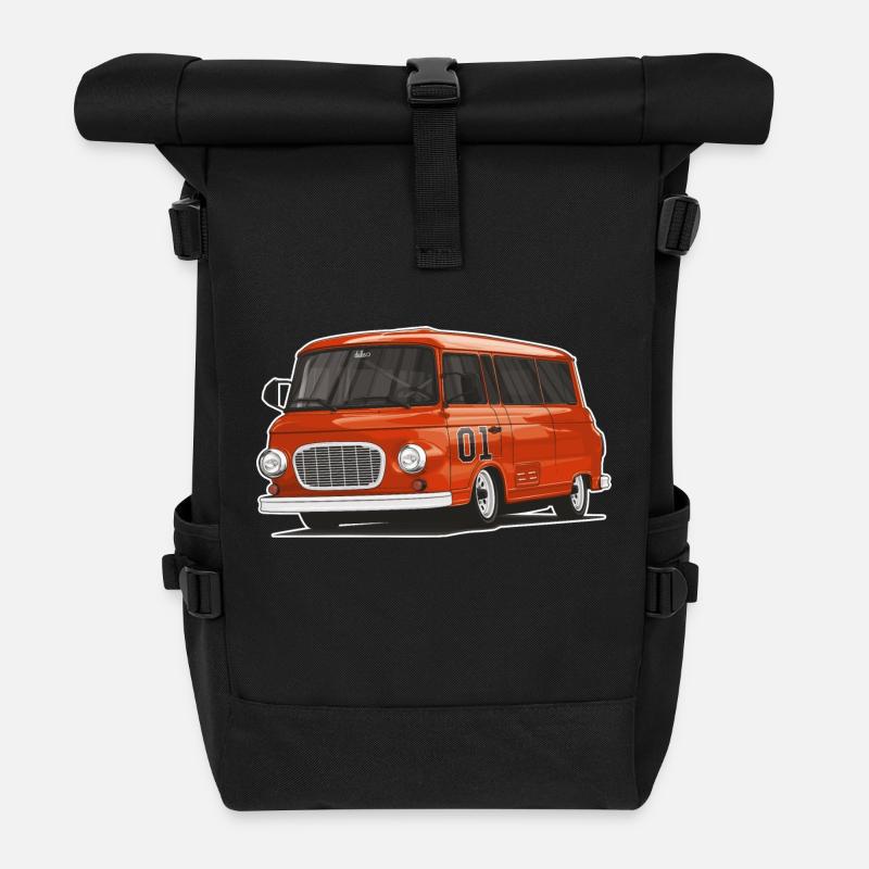 Barkas B1000 // Illustration - Rolltop Rucksack - Schwarz