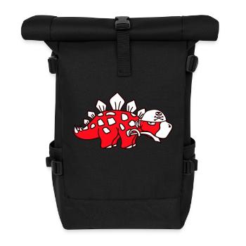 Stegosaurus Dinosaur Sabre Pirate Captain Dino - Roll Top Backpack - black - Front