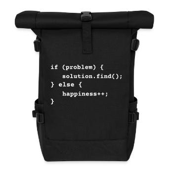 Funny Motivational Coding T-Shirt Humor Code Debug - Roll Top Backpack - black - Front