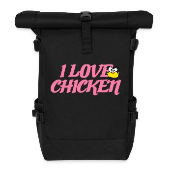 Poulet jaune J’adore le poulet - Sac à dos roll top - noir - Devant