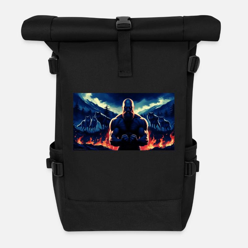 Urzeitlicher Krieger - Rolltop Rucksack - Schwarz