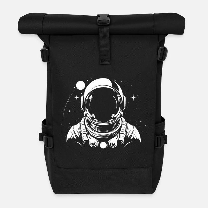 Astronaute Noir et Blanc - Sac à dos roll top - noir