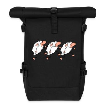 Drei Schafe Gehen Glücklich Stolz 3 Freunde Team - Rolltop Rucksack - Schwarz - Vorne