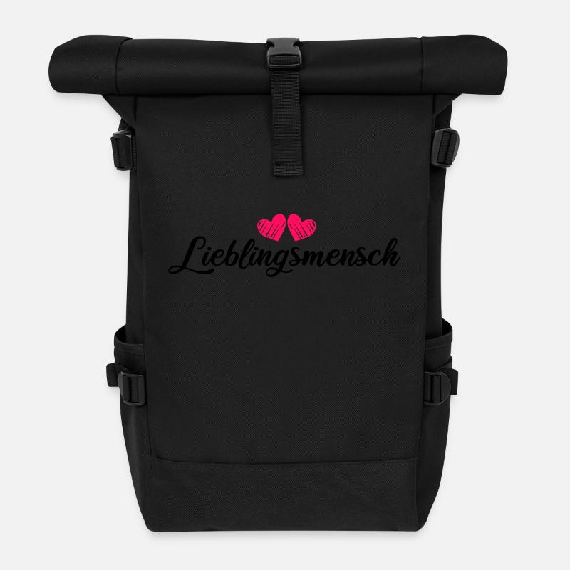 Lieblingsmensch - Rolltop Rucksack - Schwarz