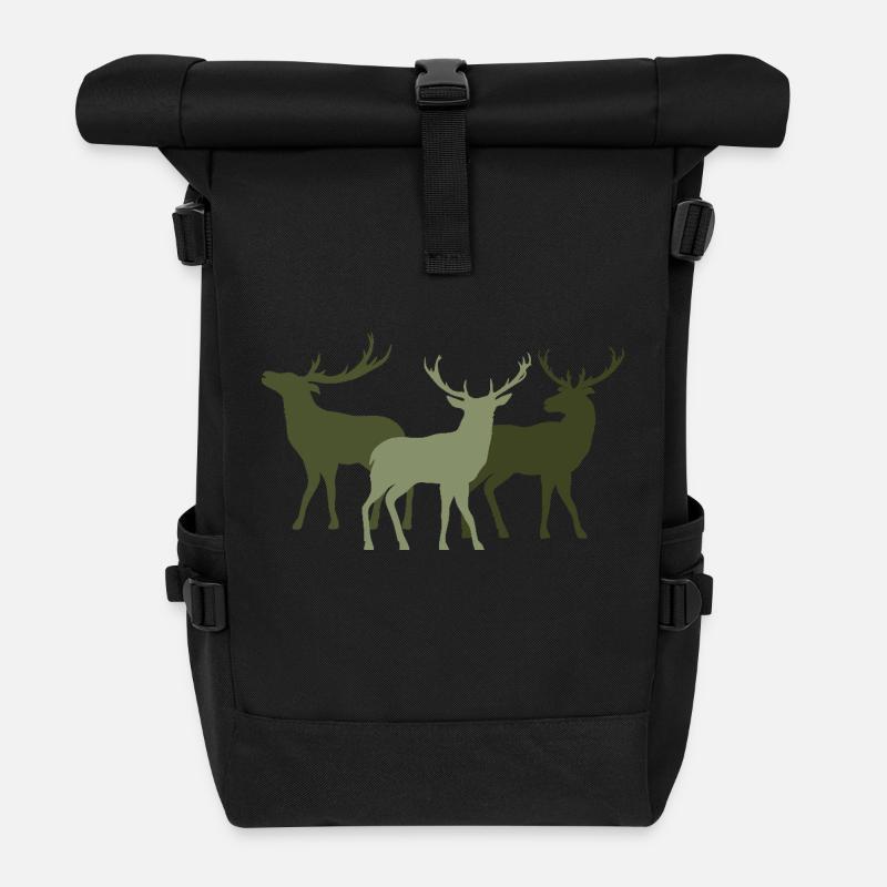 Hirsch - Rolltop Rucksack - Schwarz