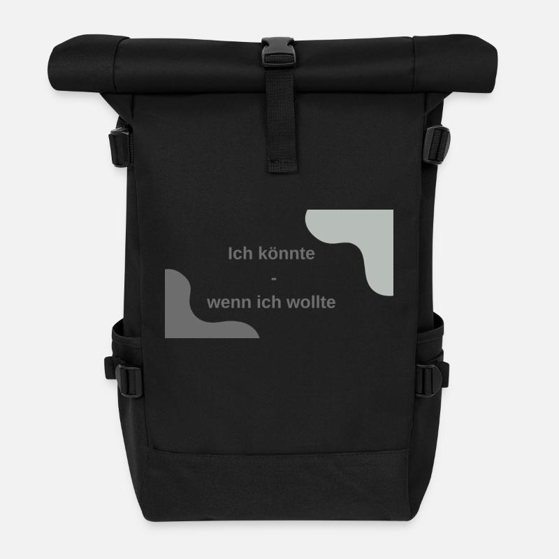 Ich könnte - wenn ich wollte - Rolltop Rucksack - Schwarz