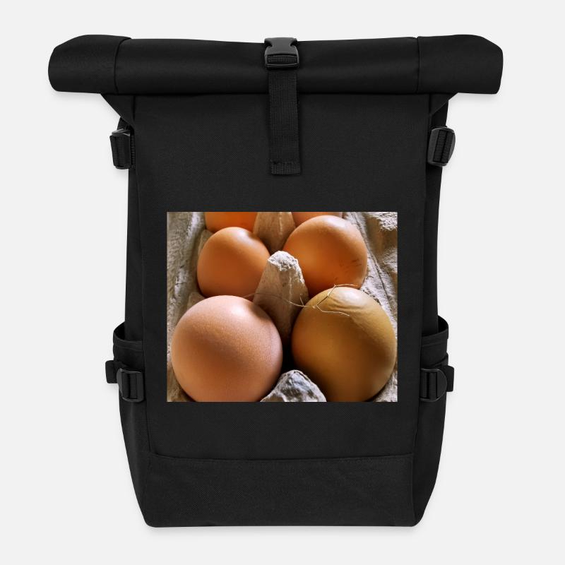Oeuf - Sac à dos roll top - noir