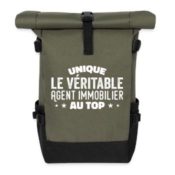 Der Immobilienmakler an der Spitze - Rolltop Rucksack - Olive/Schwarz - Vorne