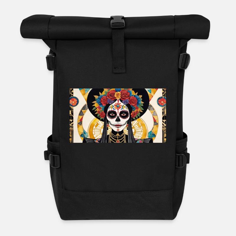 LA CATRINA DELUXE - Roll Top Backpack - black