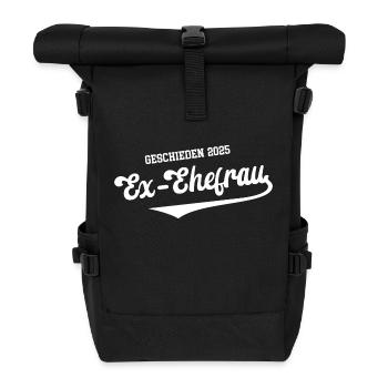 Ex Ehefrau 2025 Scheidung Exfrau Geschieden Single - Rolltop Rucksack - Schwarz - Vorne